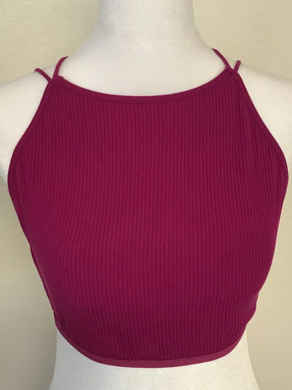 Free People Intimately High Neck Strappy Back Bralette M/L Magenta